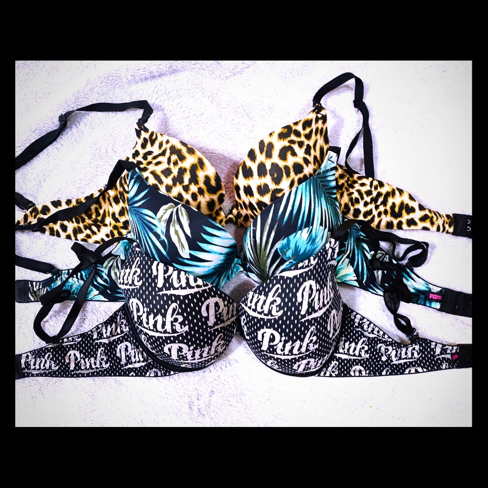 PINK Set of 3 Bras